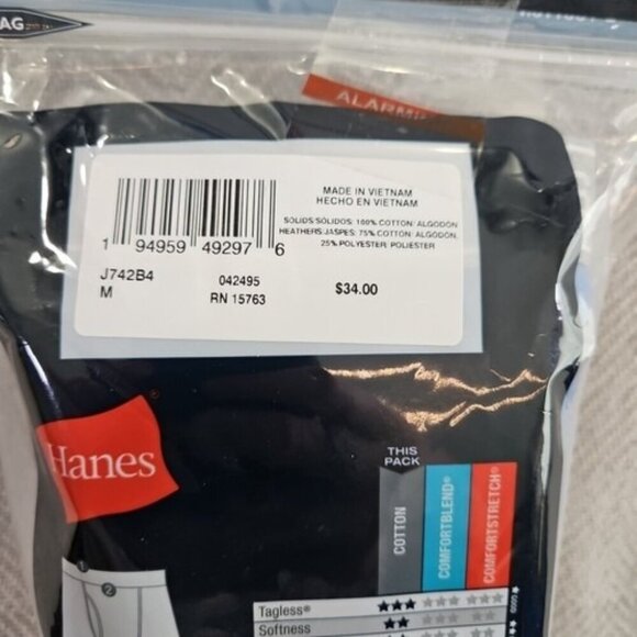HANES Boxer Briefs Men's M 32-34 Assorted Tagless Comfort Flex 4 Pack J742B4 - Picture 10 of 13